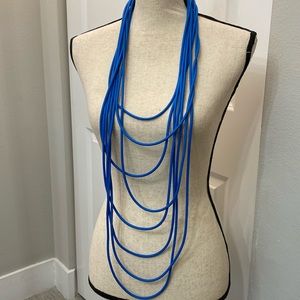 Blue Rubber Necklace - Lightweight + Easy to Wear - NWOT